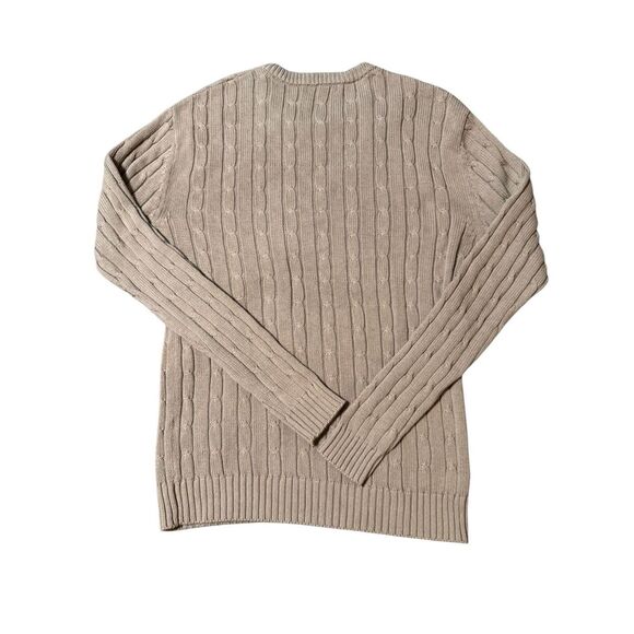 Net Men's beige cable knit crewneck sweater L - Picture 2 of 6